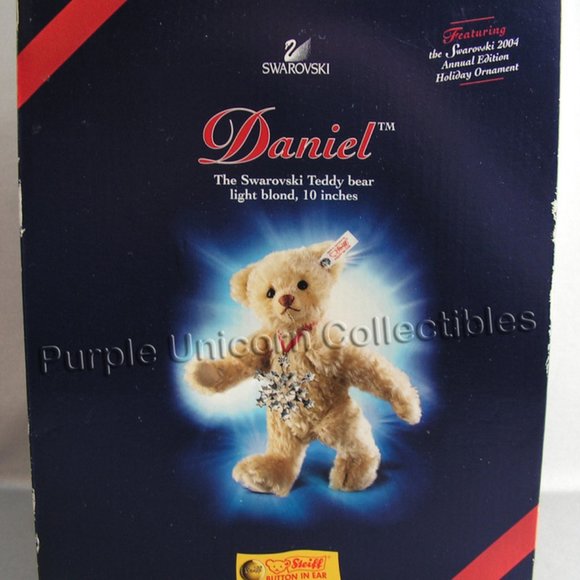 2004 Steiff Daniel Bear with Swarovski Annual Edition Snowflake Xmas Ornament - Picture 5 of 5